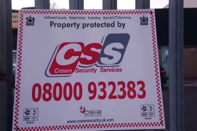 Crown Security Services Sign